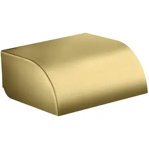 hansgrohe, Dérouleur de papier toilette, Distributeur papier WC Axor Universal Circular avec couvercle brushed brass