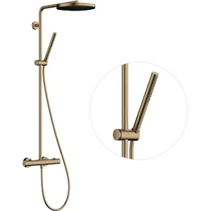 Hansgrohe Pulsify S Puro Thermostatische Regendoucheset - 26cm - ronde hoofddouche - staafhanddouche - brushed bronze (brons) pas cher