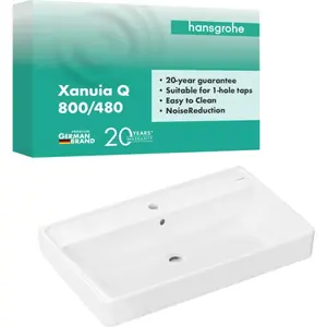 hansgrohe, Lavabo, Xanuia Q lavabo, avec trou pour robinet, avec trop-plein, 800x480mm, blanc (480 mm, 800 mm) pas cher