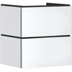 hansgrohe Xilesa E - Badmeubel - 580/470mm maat - 2 lades - Push-open lades - Voor wastafel - Mat Wit pas cher