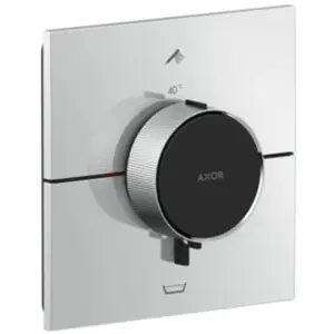 hansgrohe, Robinetterie de salle de bains, AXOR ShowerSelect ID thermostat, encastré, carré, 2 consommateurs, combinaison de sécur