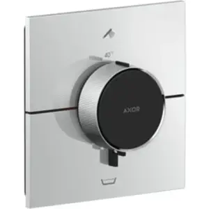 hansgrohe, Robinetterie de salle de bains, AXOR ShowerSelect ID thermostat, encastré, carré, 2 consommateurs, combinaison de sécur