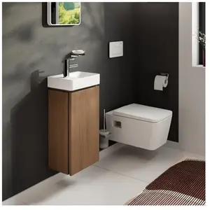 hansgrohe Xilesa E - Badmeubel - 340/240mm maat - Voor fontein - Links scharnier - Cashmere Oak pas cher