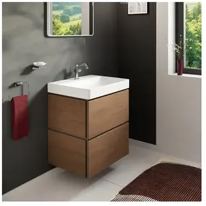 hansgrohe Xilesa E - Badmeubel - 580/470mm maat - 2 lades - Voor wastafel - Cashmere Oak