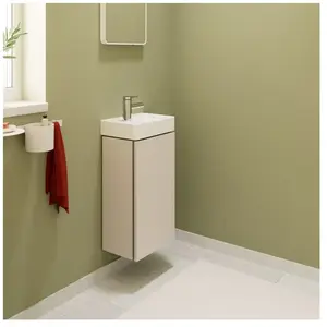 hansgrohe Xilesa E - Badmeubel - 340/240mm maat - Voor fontein - Rechts scharnier - Sand Matt Beige pas cher