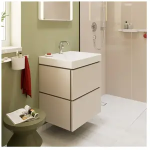 hansgrohe Xilesa E - Badmeubel - 580/470mm maat - 2 lades - Push-open lades - Voor wastafel - Sand Matt Beige pas cher