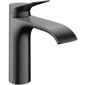 Hansgrohe Vivenis - Wastafelkraan met afvoer, EcoSmart, CoolStart, geborsteld zwart chroom 75023340 pas cher