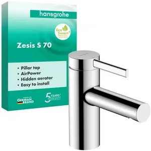 hansgrohe Zesis S toiletkraan 70 met rechte greep voor koud water of vooraf ingestelde temperatuur zonder afvoer chroom