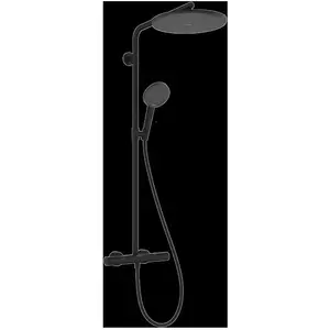 hansgrohe Raindance Alive S Puro - Showerpipe - Ecostat thermostaat - 300mm maat - 1 straalfunctie - Mat Zwart