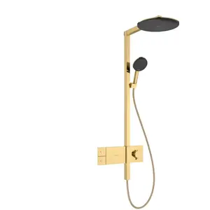 Hansgrohe Raindance Alive S - Doucheset met thermostaat, diameter 30 cm, 3 stralen, EcoSmart, gepolijste goudlook 24583990