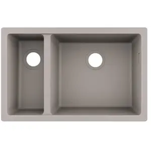 Evier - HANSGROHE - 180/450 - SilicaTec - 1,5 cuve - Sous plan - Gris bétonVendu paramazon