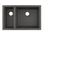 Evier - HANSGROHE - 180/450 - SilicaTec - 1 bac et demi - Sous plan - Gris pierreVendu pargalaxus