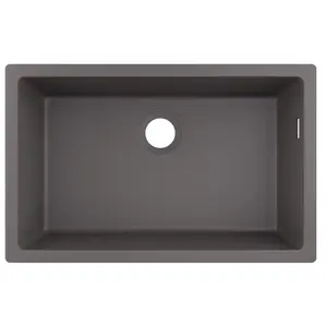 Evier sous plan - HANSGROHE - 660 - Gris pierre - SilicaTec - 1 cuve principale pas cher