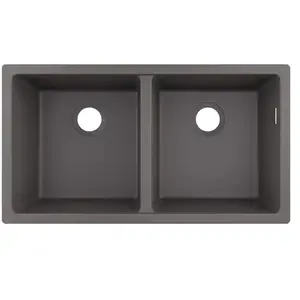 Evier sous plan - HANSGROHE - 370/370 - SilicaTec - 2 cuves - Gris pie... pas cher