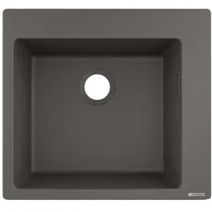 Evier encastré - HANSGROHE - 450 gris pierre - 1 bac - SilicaTec - égouttoir à droiteVendu pargalaxus