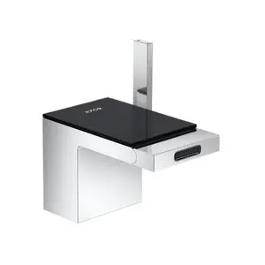 AXOR mitigeur bidet, bonde push-open chromée/verre noir pas cher