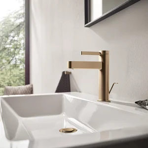 hansgrohe Finoris - Wastafelmengkraan - Ééngreeps bediening - CoolStart energiebesparend - Met trekwaste - 110mm - Brushed Bronze pas cher