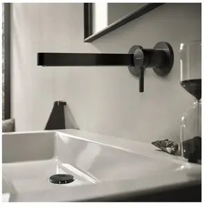 hansgrohe Finoris - Inbouw Wastafelmengkraan - Ééngreeps bediening - Met afvoerplug - 228mm - Brushed Black Chrome pas cher