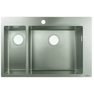 hansgrohe, Lavabo, HG Evier à encastrer 180/450 S711-F655 inox (Éviers à poser, 50 cm, 75.50 cm) pas cher