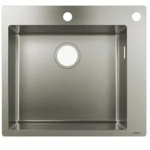 Évier - HANSGROHE - Modèle encastré 450 - Acier inoxydable - 1 bac - 60 cmVendu paramazon