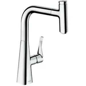 Hansgrohe Mitigeur cuisine, confort Hauteur de 240 mm, avec bec extractible et tuyau Box, chromé - 73802000 pas cher