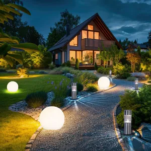 ETC-SHOP Lampe d'extérieur boule solaire avec piquet Lampe de jardin l... pas cher