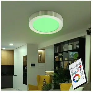 ETC-SHOP Plafonnier led rvb télécommande éclairage de salon gradateur lampe argent pas cher