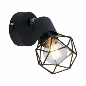 Etc-shop - Spot mural télécommande projecteur cage grille lampe dimmab... pas cher
