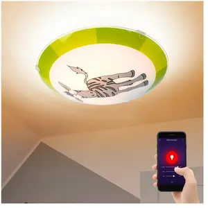 ETC-SHOP Plafonnier pour chambre d'enfant motif Zebra Alexa Google App dans un ensemble comprenant des ampoules led Smart Home rgb pas cher