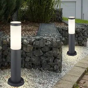 ETC-SHOP Lot de 2 lampadaires d'extérieur socle anthracite chemin de j... pas cher