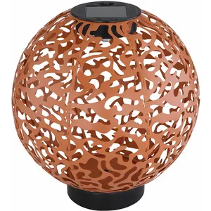 ETC-SHOP Déco boule solaire en métal Lampe led extérieur lampe de jard... pas cher