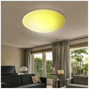 ETC-SHOP Plafonnier design en verre jaune éclairage lampe spot ronde dans un ensemble comprenant des ampoules led pas cher