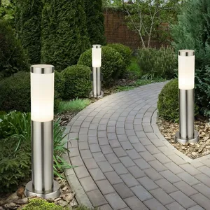 Etc-shop - Lot de 3 lampadaires d'extérieur douilles d'éclairage sur p... pas cher