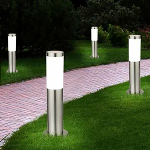 ETC-SHOP Lot de 4 lampadaires inox éclairage extérieur dans un set com... pas cher