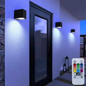 ETC-SHOP Lot de 3 lampes d'extérieur led rgb dimmable alu Down Spots n... pas cher