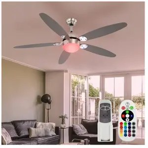 ETC-SHOP Ventilateur de plafond Lampe de plafond à intensité variable Ventilateur Télécommande Ventilateur Plafonnier, 3 vitesses de marche avant-arrière pas cher