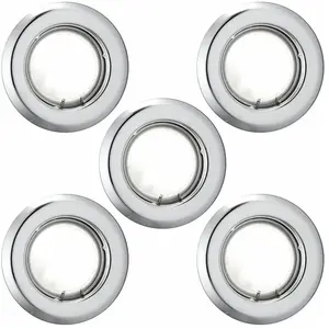 ETC-SHOP Lot de 5 spots led encastrables au plafond salon salle à manger éclairage chrome lumières spots ronds pas cher