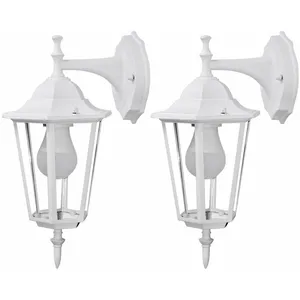 ETC-SHOP Lot de 2 applique extérieur terrasse jardin lanterne alu verr... pas cher