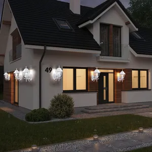 Etc-shop - Lot de 6 appliques murales led alu lanternes style campagna... pas cher