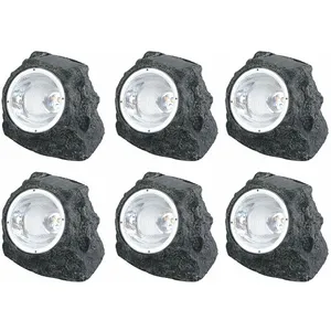 ETC-SHOP Lot de 6 lampadaires d'extérieur led solaires design terrasse... pas cher