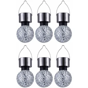 ETC-SHOP Ensemble de 6 lumières solaires suspendues rondes boule de ja... pas cher