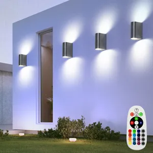 ETC-SHOP Ensemble de 4 rgb led alu Up Down Appliques Murales Façade Pa... pas cher