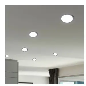 ETC-SHOP Spot encastrable led plafonnier cuisine spot encastrable chrome plafonnier rond, 6W 500lm blanc chaud, DxH 8,5x1,5 cm, lot de 6 pas cher