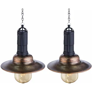 Etc-shop - Ensemble de 2 lampes à led avec pendule de plafond solaire,... pas cher