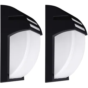 ETC-SHOP Lot de 2 lampes d'extérieur LED RGB spots muraux ALU façades de jardin noir lampes TÉLÉCOMMANDE dimmable