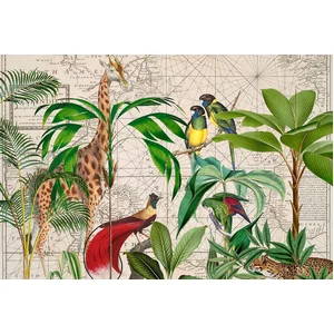 Fotobehang PalmTreeMap DD119741 A.S. Création ARTist Kleurrijk Groen V...
