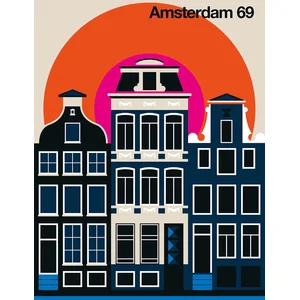 Fotobehang Amsterdam69 DD120093 A.S. Création ARTist Blauw Oranje Terr...