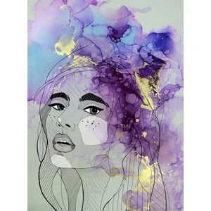 Fotobehang Lady1 DD120009 A.S. Création ARTist Grijs Paars Vlies 270 x...