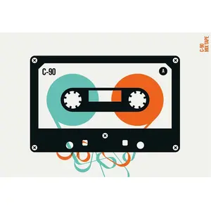 Fotobehang Mixtape DD120141 A.S. Création ARTist Blauw Oranje Terracot...