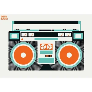 Fotobehang GhettoBlaster DD120129 A.S. Création ARTist Blauw Oranje Te...